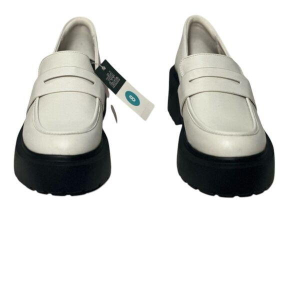 wild fable Shoes - Wild Fable Chunky Platform Loafers White Black Lug Sole Shoes Size 11